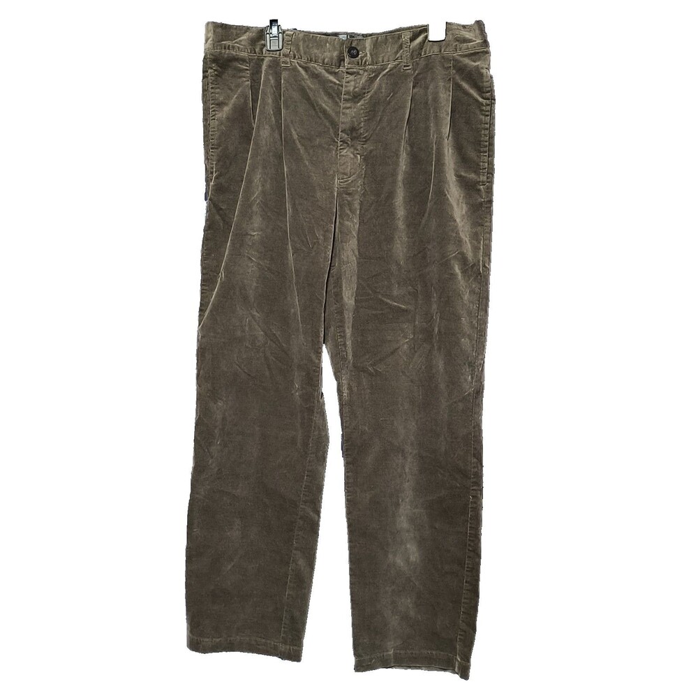 Houston White Men's Chamois Cloth Dark Olive Straight Leg Pants Size 38x32 - Picture 2 of 5